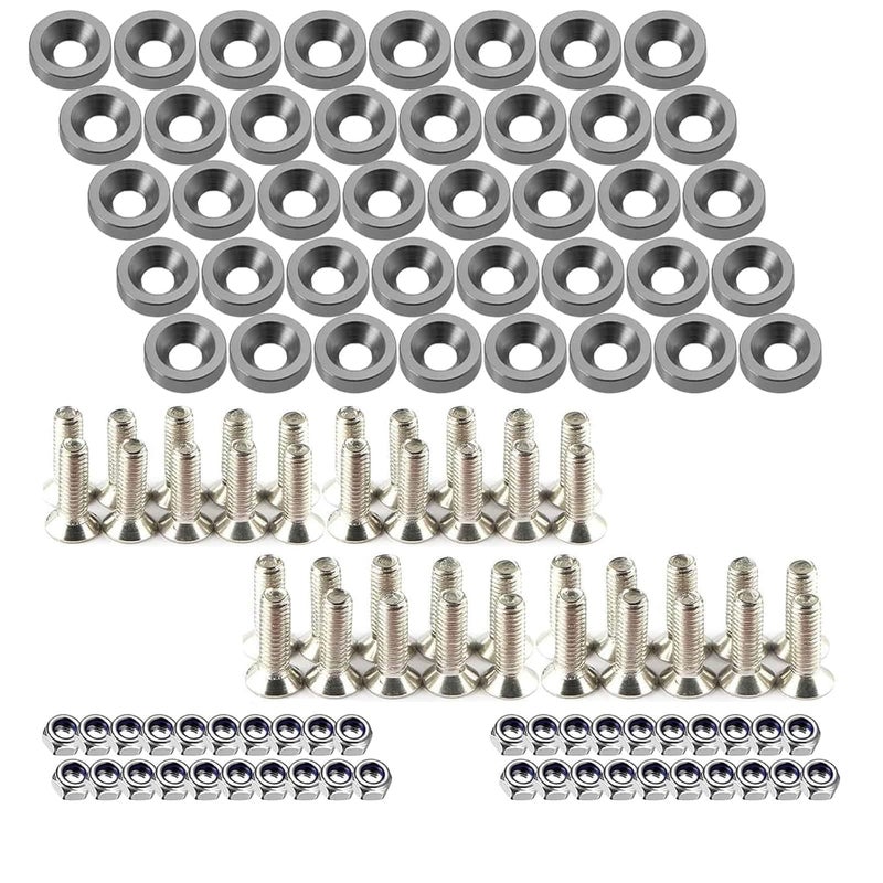 LUYEJKO Engine Dress up Kit, 40 PCS Bumper Fender Washers ，M6 Dress up Bolts (Titanium) - Image 1
